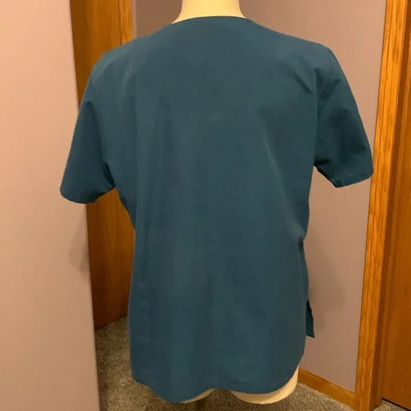 Landau Nurse Scrub Top, Short sleeve, size medium, dark teal - Picture 3 of 13